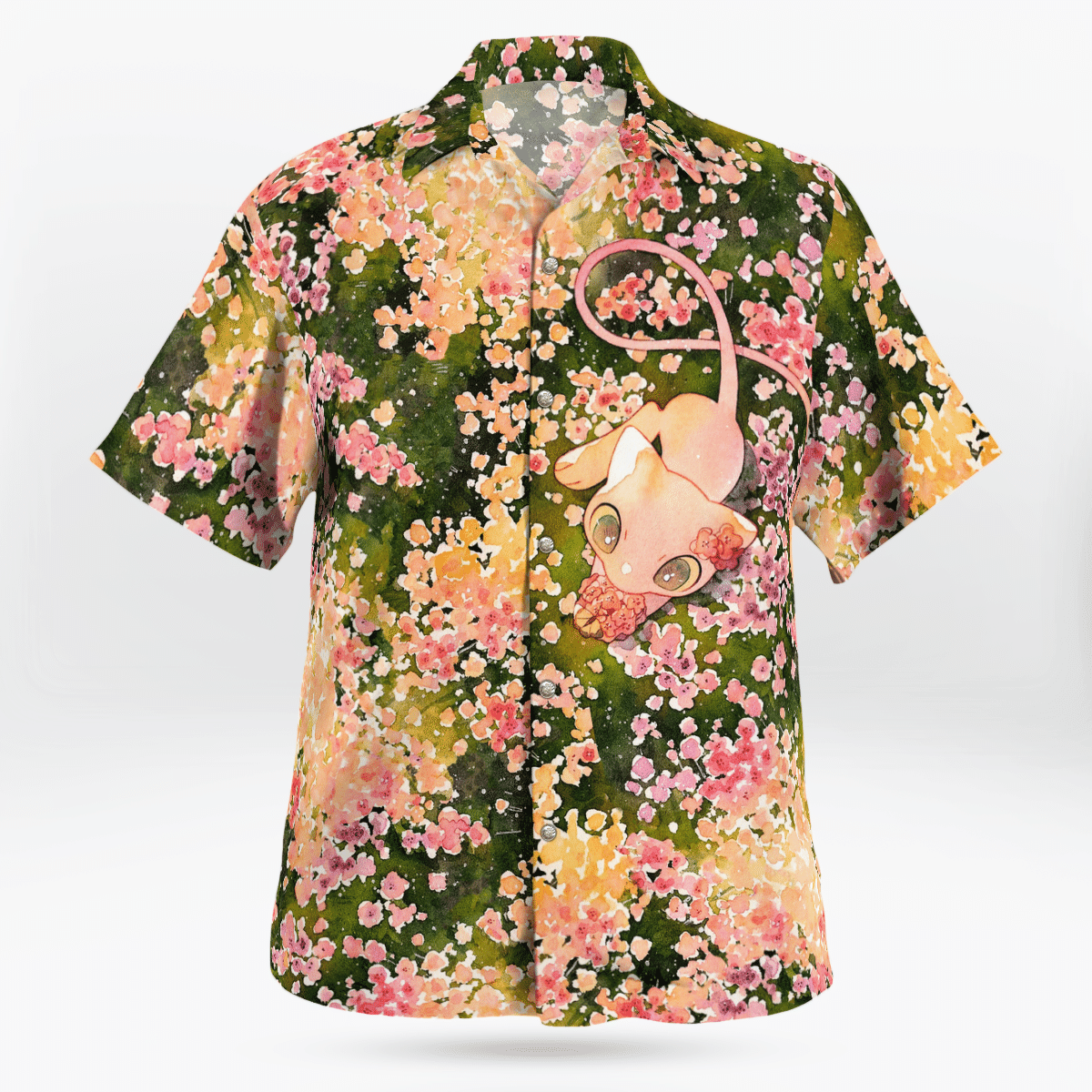 Mew Summer Flowers Beach New Pokemon Hawaiian Shirt