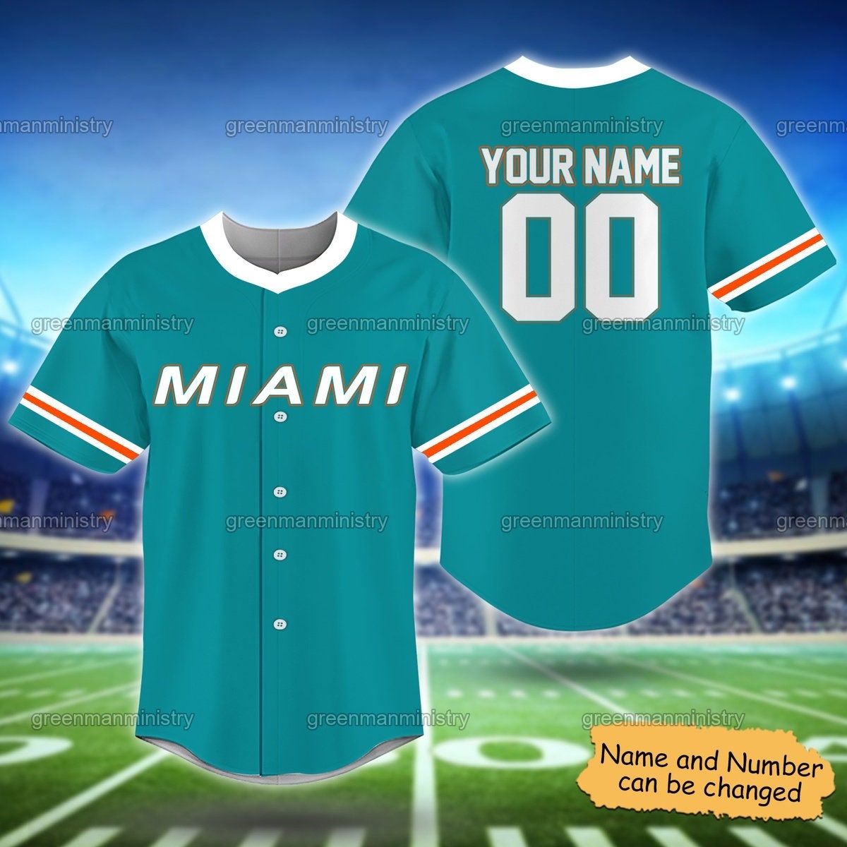 Miami Customize Name And Number Baseball Jersey Personalized Sports Shirt Gift For Him