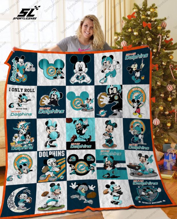 Miami Dolphins Disney Gift Quilt Blanket - Teeruto