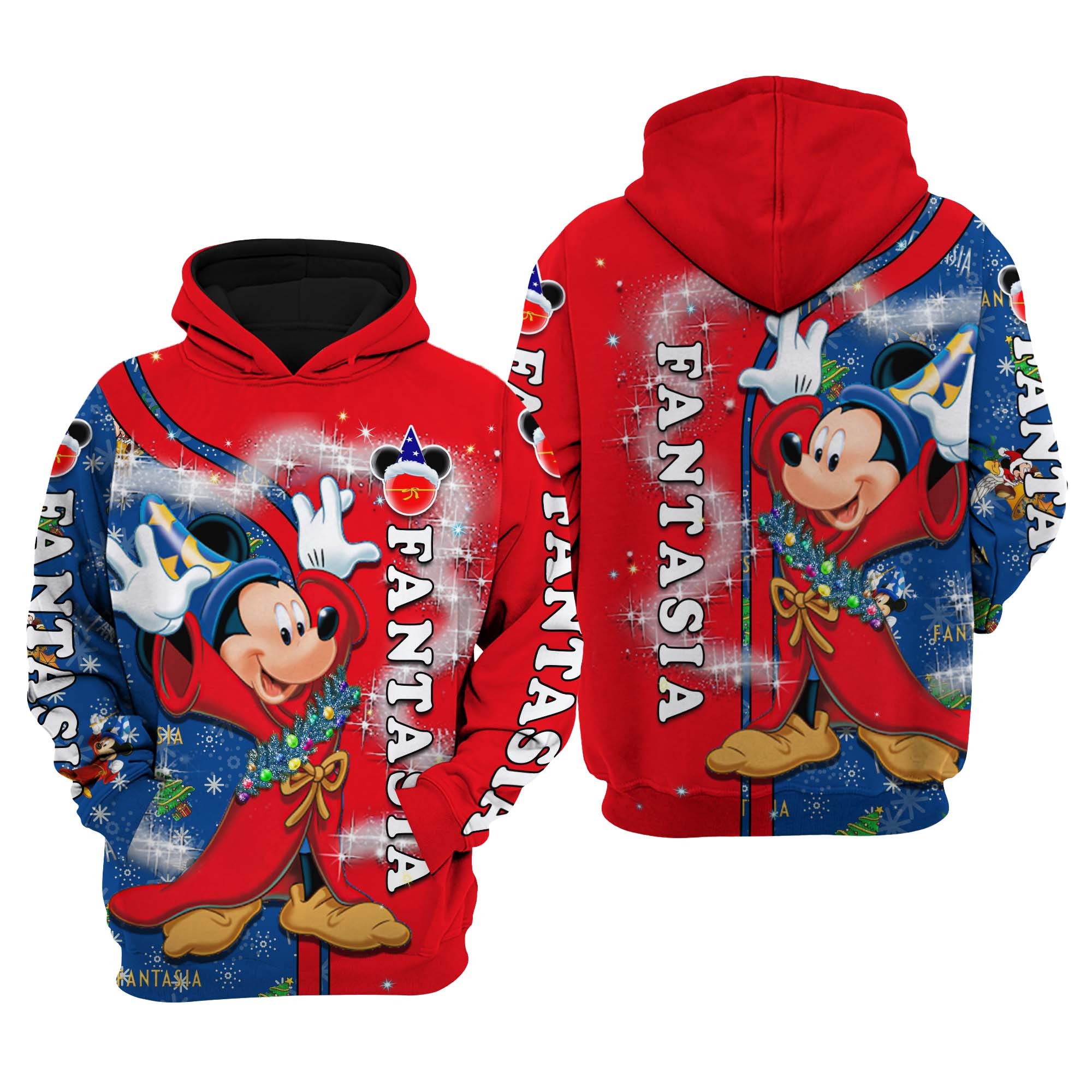 Mickey Fantasia Christmas Disney AOP Unisex Hoodie