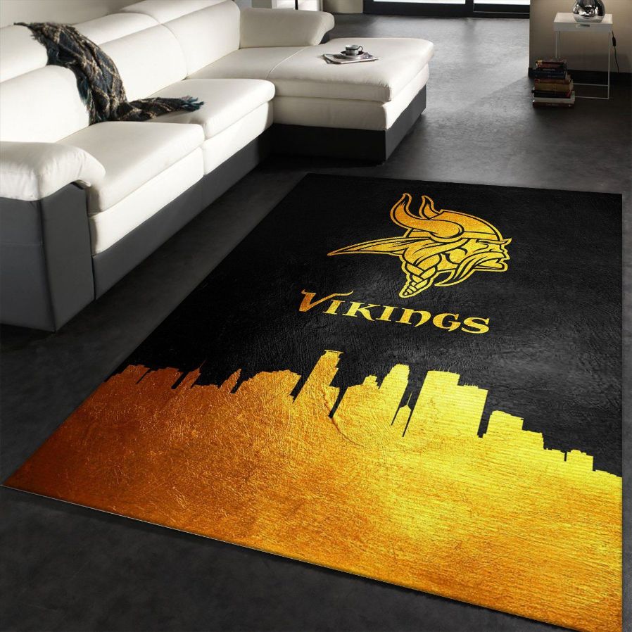 Minnesota Vikings Skyline NFL Area Rug Carpet, Kitchen Rug, Home US Decor