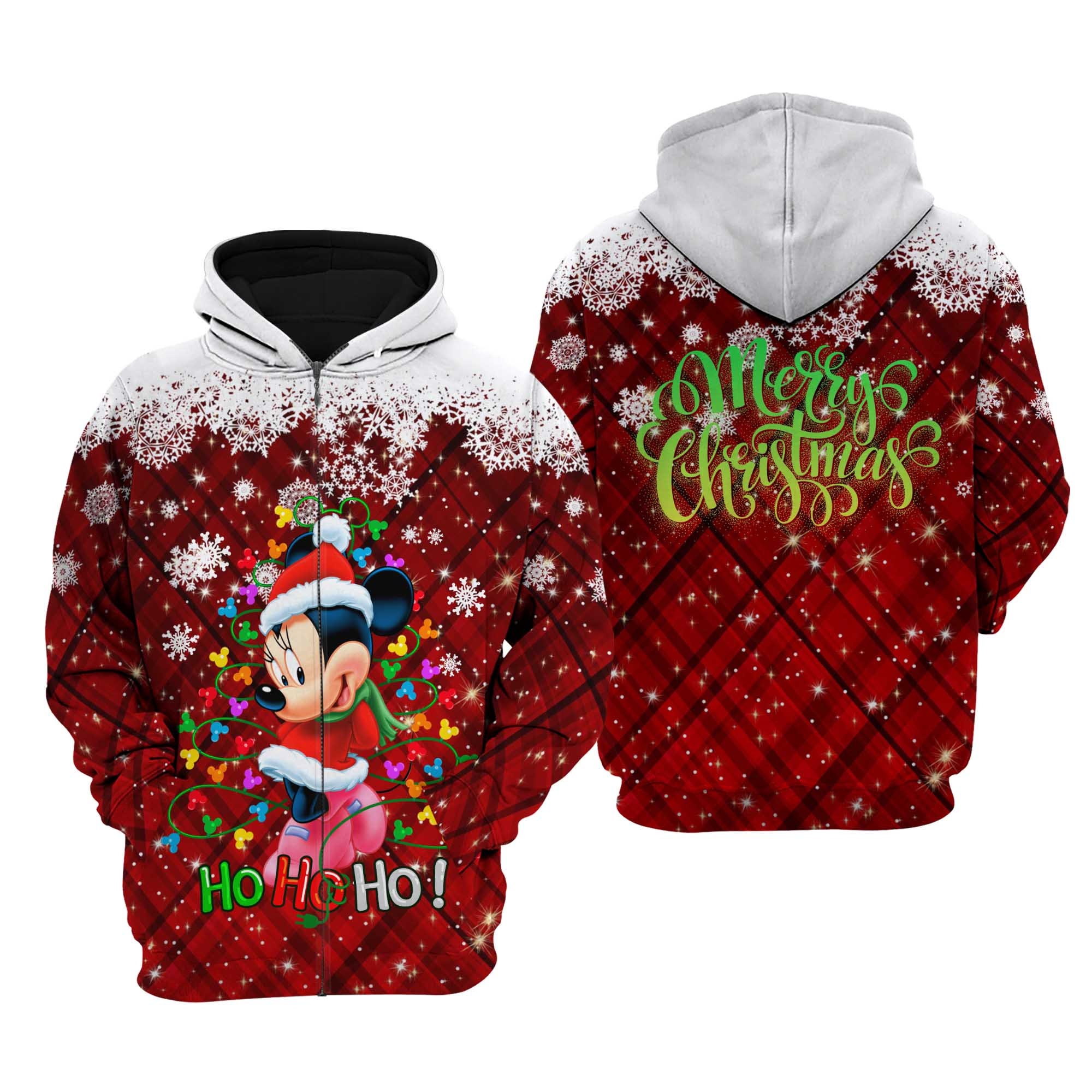 Minnie Mouse Red Christmas Disney AOP Unisex Hoodie