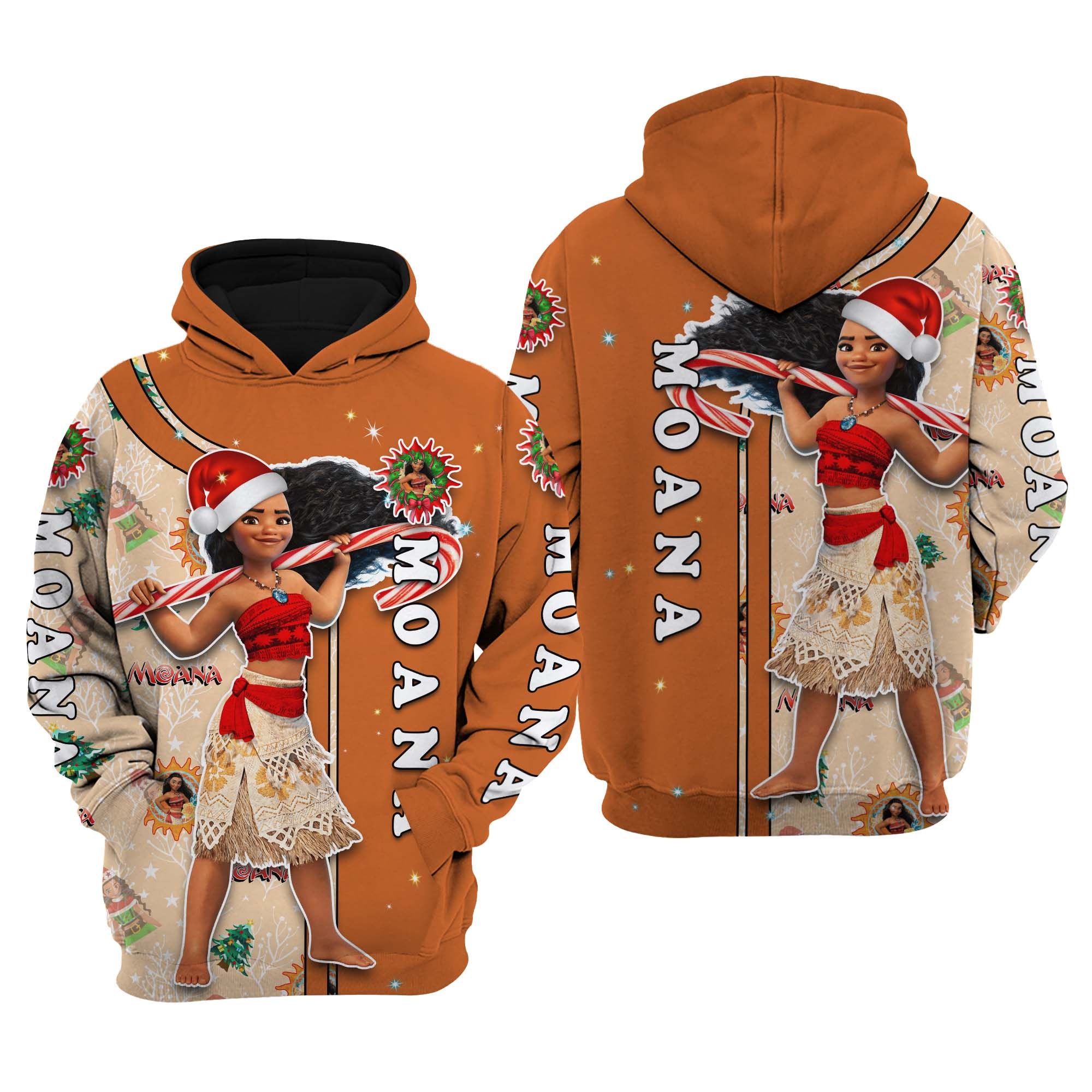 Moana Christmas Disney AOP Unisex Hoodie