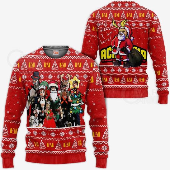 My Hero Academia Ugly Christmas Santa Anime Xmas Va09 Knitted Sweater
