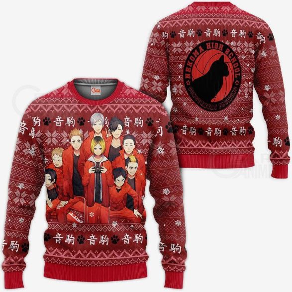 Nekoma High Ugly Christmas Haikyuu Anime Xmas Knitted Sweater
