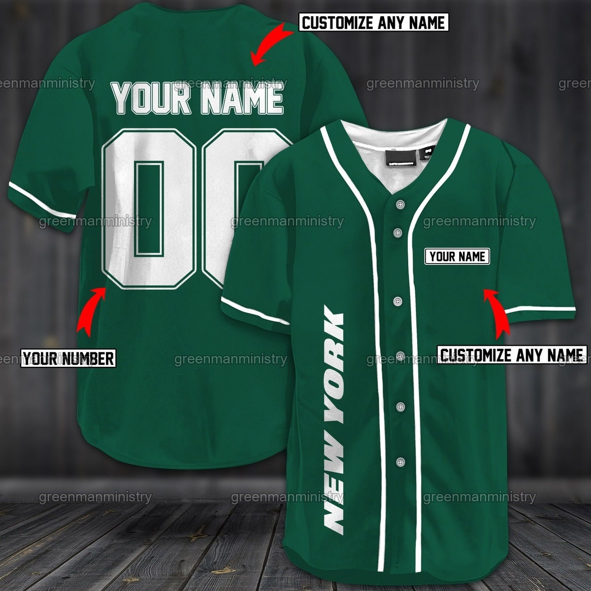 Customizable Green Baseball Uniform - Sports Custom Uniform