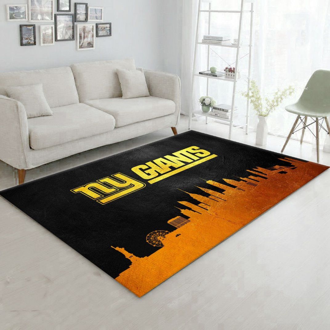 New York Giants Skyline NFL Team Logos Area Rug, Bedroom, US Gift Decor