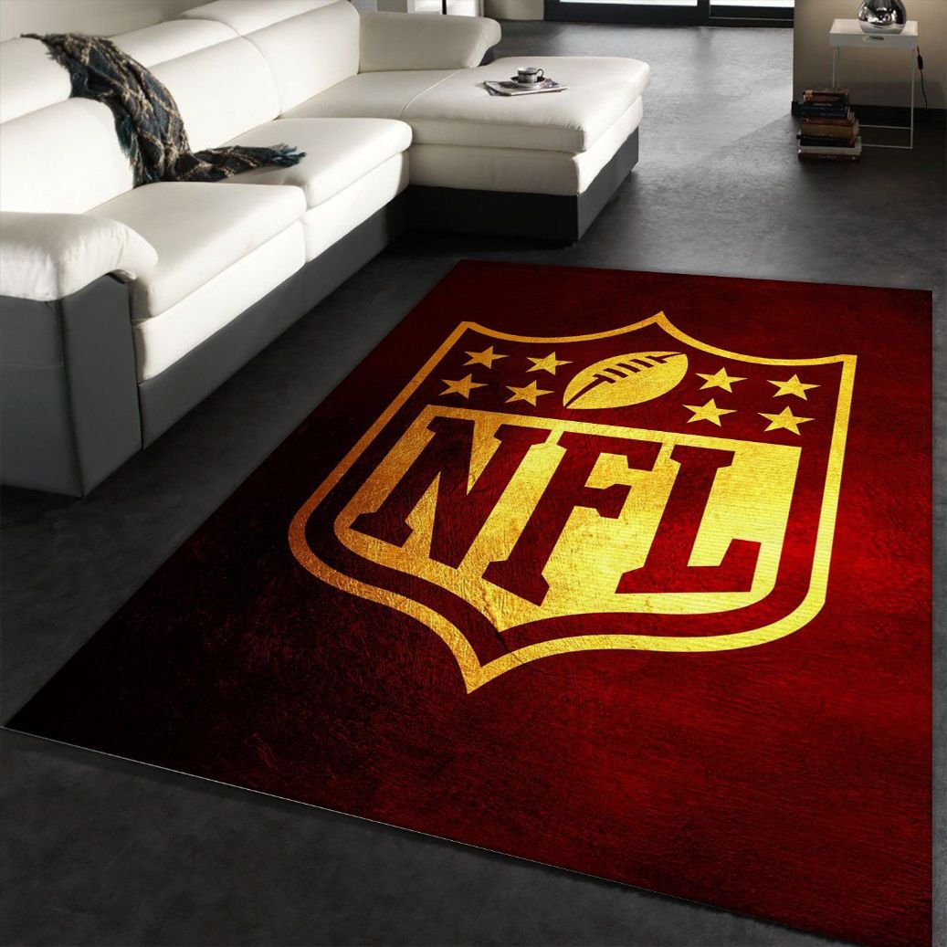 Nfl Red And Gold NFL Area Rug, Kitchen Rug, Family Gift US Decor