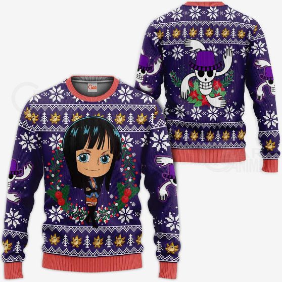 Nico Robin Ugly Christmas One Piece Anime Xmas Knitted Sweater