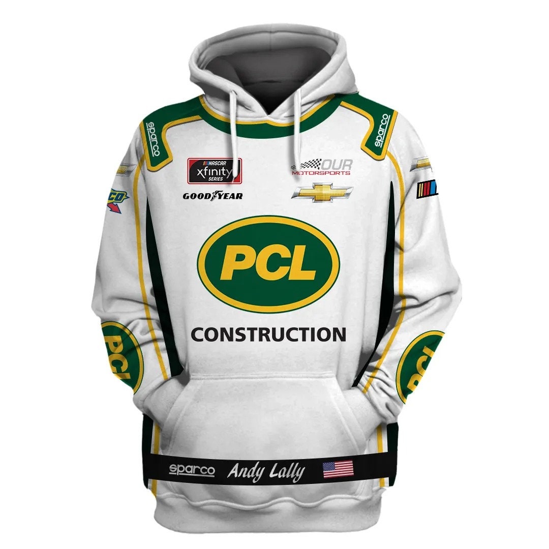 PCL Construction 3D Andy Lally Driver Racing Team Sportcar Team AOP Unisex Hoodie