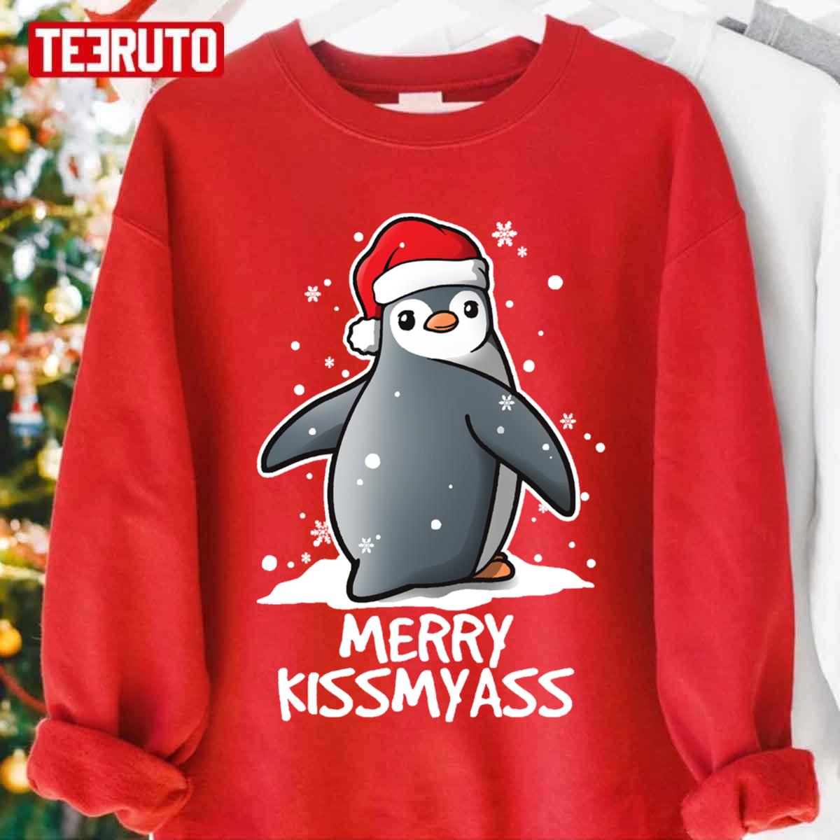 Penguin Merry Kissmyass Christmas Unisex Sweatshirt