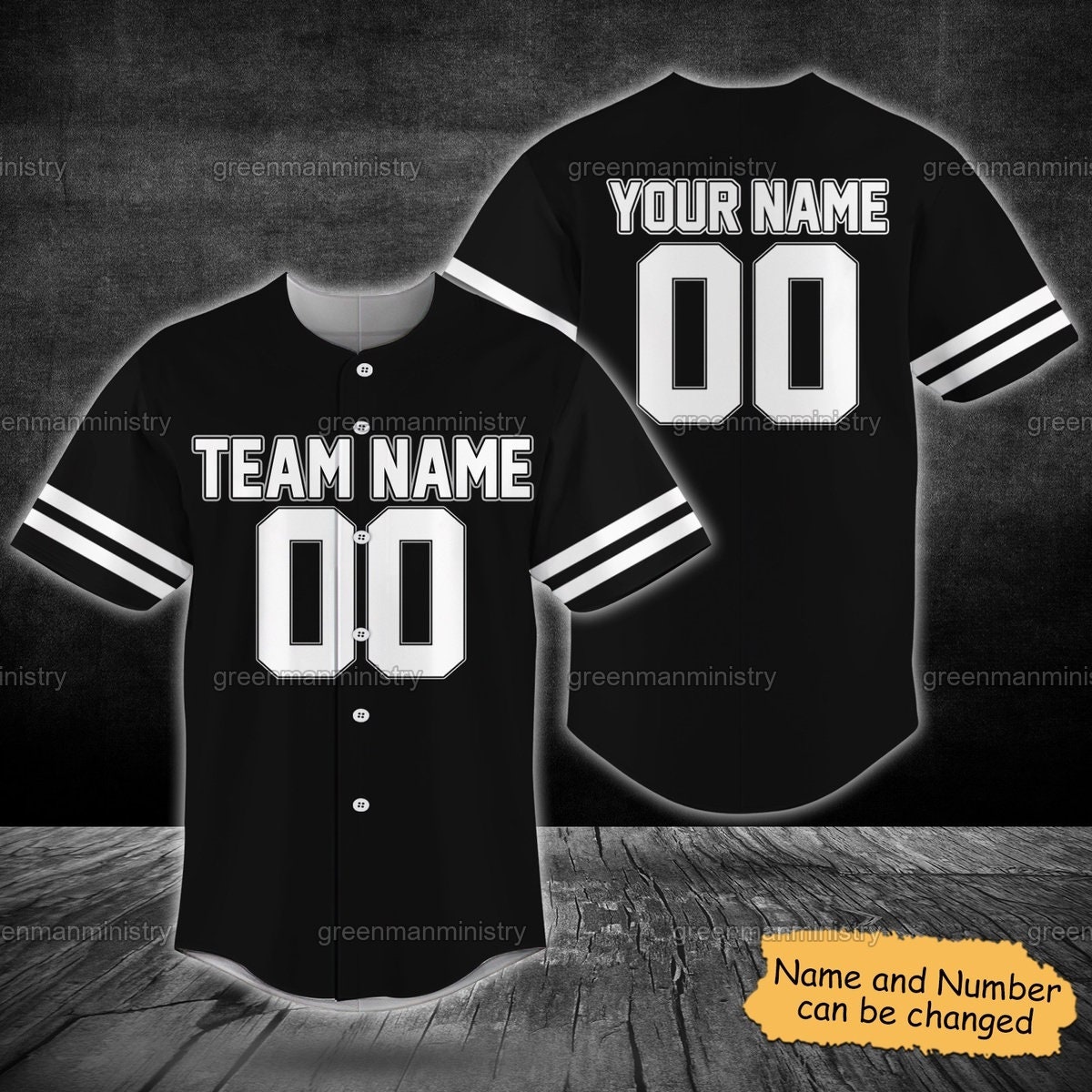 Personalized Team And Number Name Black Baseball Jersey Shirt