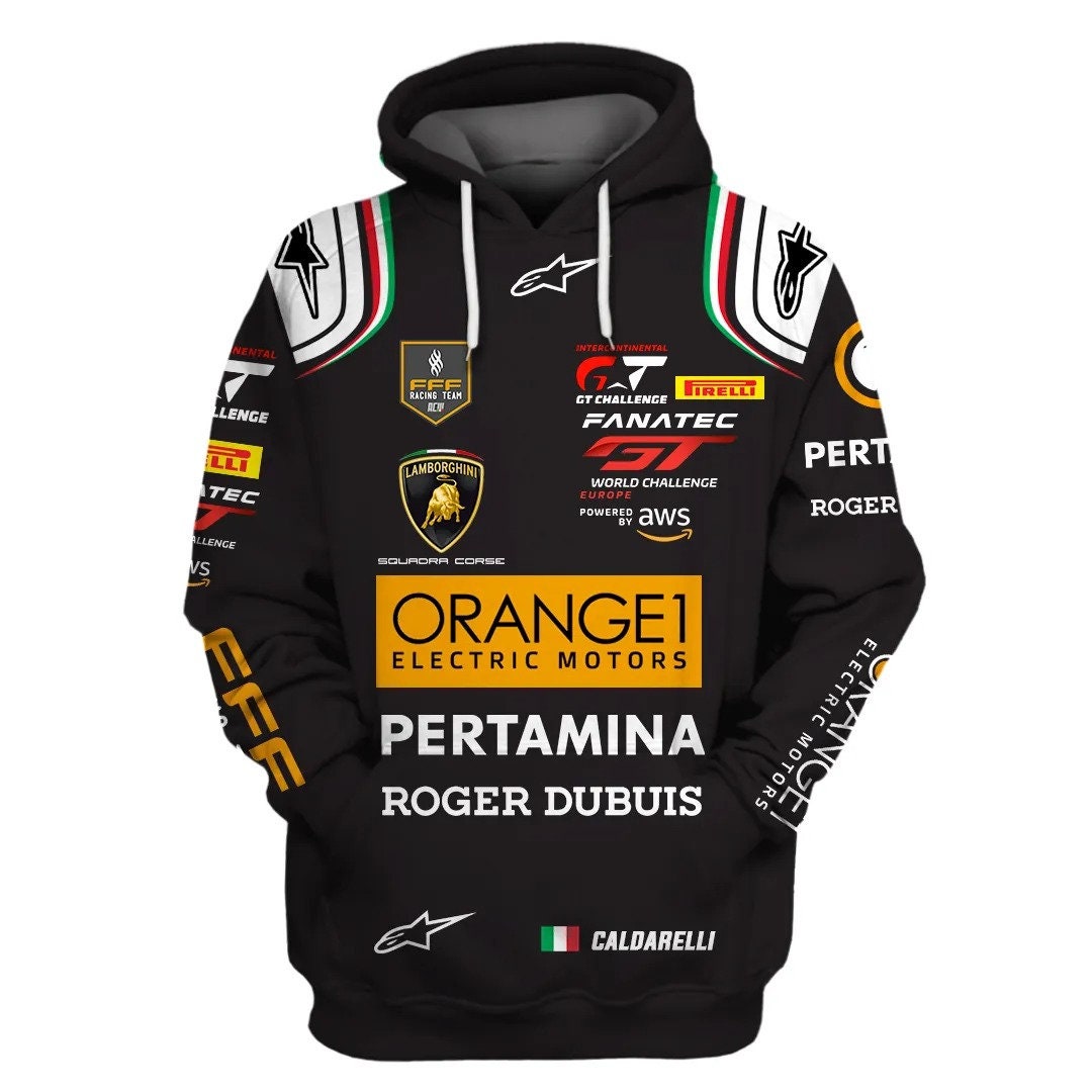 Pertamina Roger Dubuis 3D Caldarelli Racing Team Orange 1 Team AOP Unisex Hoodie