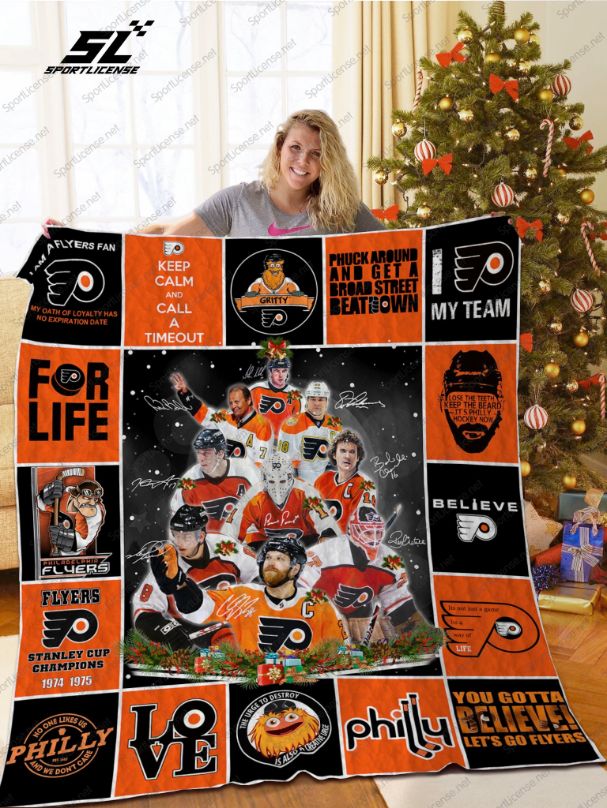 Philadelphia Flyers For Life Christmas Quilt Blanket - Teeruto