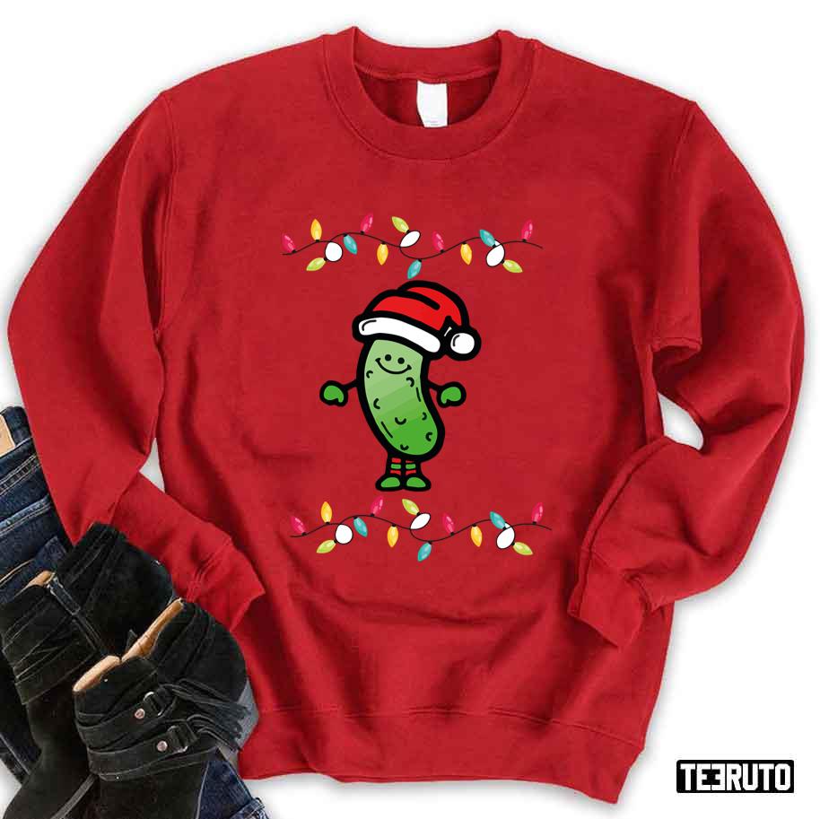 Pickle Christmas With Lights Cute Unisex Sweatshirt