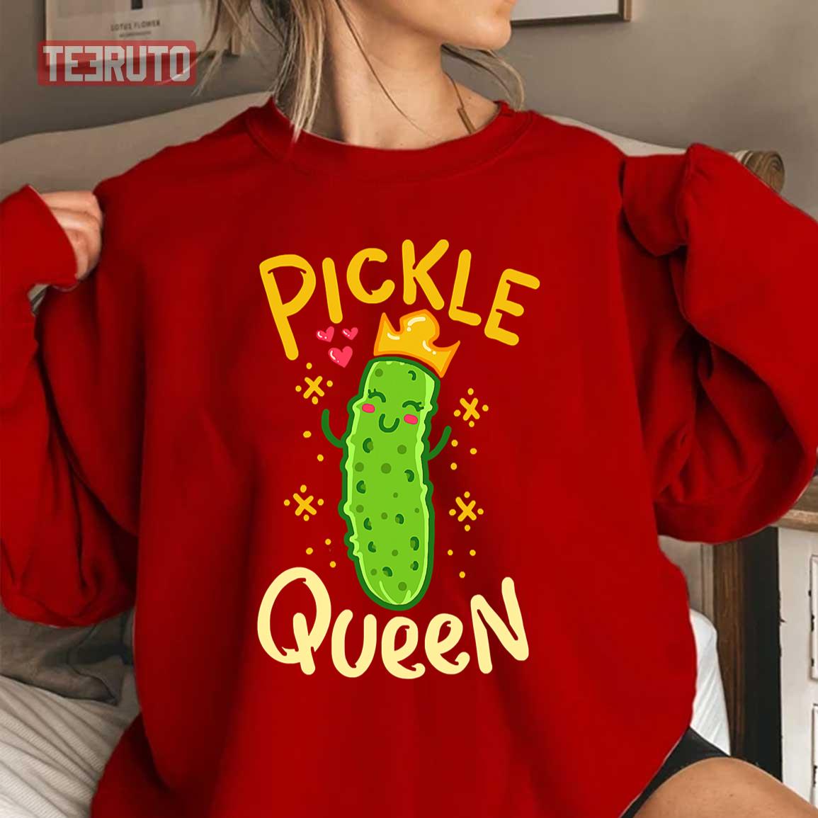 Pickle Queen Vegan Funny Cucumber Vegetable Unisex Sweatshirt