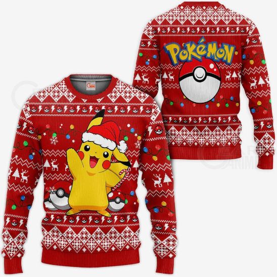 Pikachu Santa Ugly Christmas Pokemon Anime Xmas Knitted Sweater