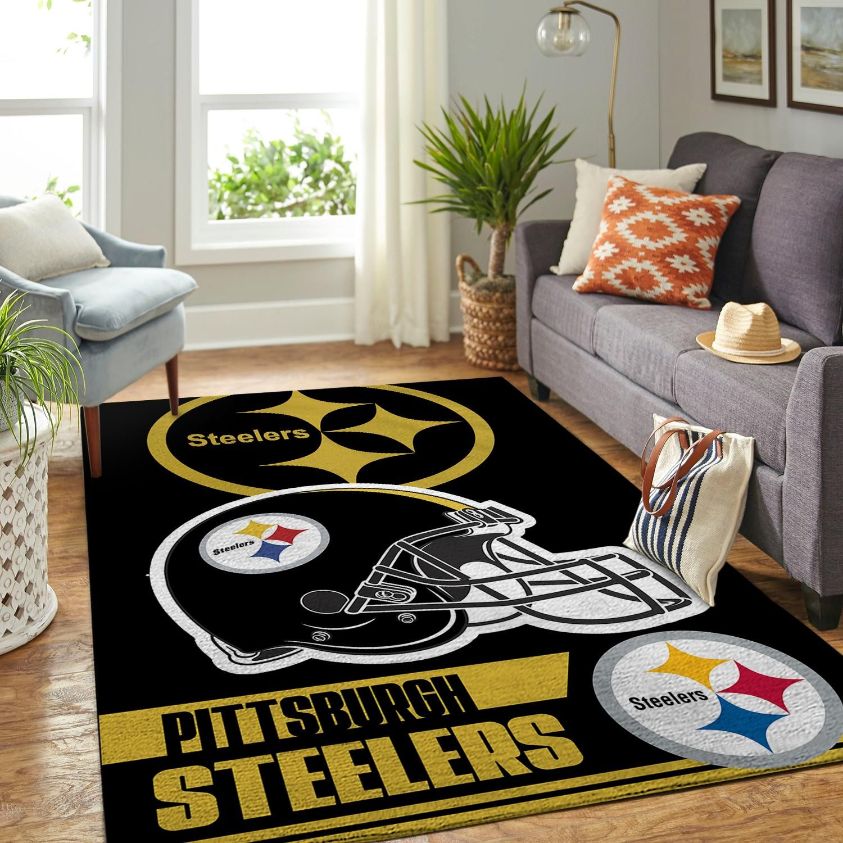 Pittsburgh Steelers NFL Team Helmet Style Nice Gift Home Decor Rectangle  Area Rug - Bring Your Ideas, Thoughts And Imaginations Into Reality Today