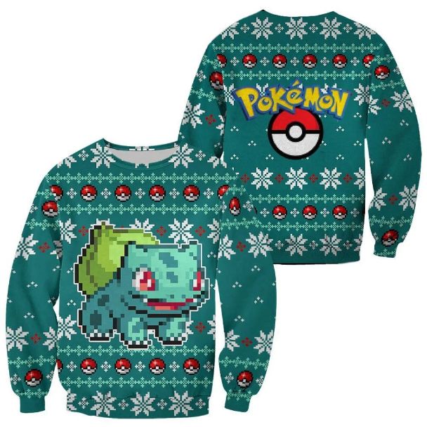 Pokemon Bulbasaur Ugly Christmas Custom Xmas Knitted Sweater