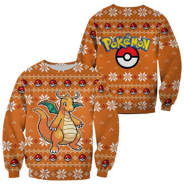 Pokemon Dragonite Ugly Christmas Custom Xmas Knitted Sweater