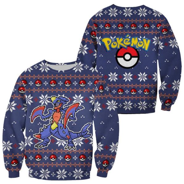 Pokemon Garchomp Ugly Christmas Custom Xmas Knitted Sweater