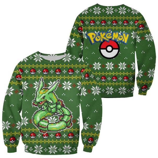 Pokemon Rayquaza Ugly Christmas Custom Xmas Knitted Sweater