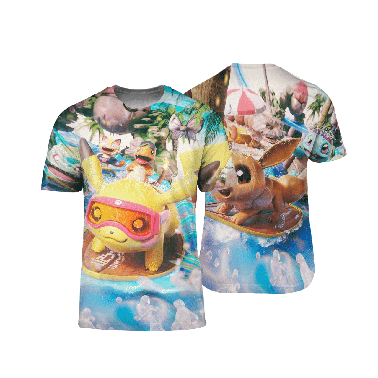 Pokemon Surfing 3D All Over Printed T-shirt