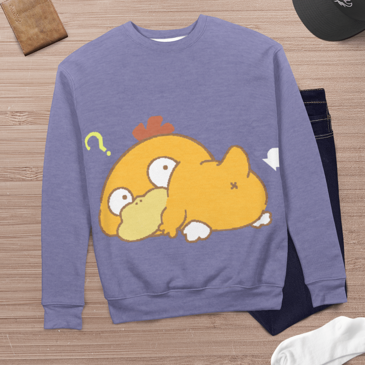 Psyduck Butt Pokemon Pastel 3D All Over Printed Sweatshirt