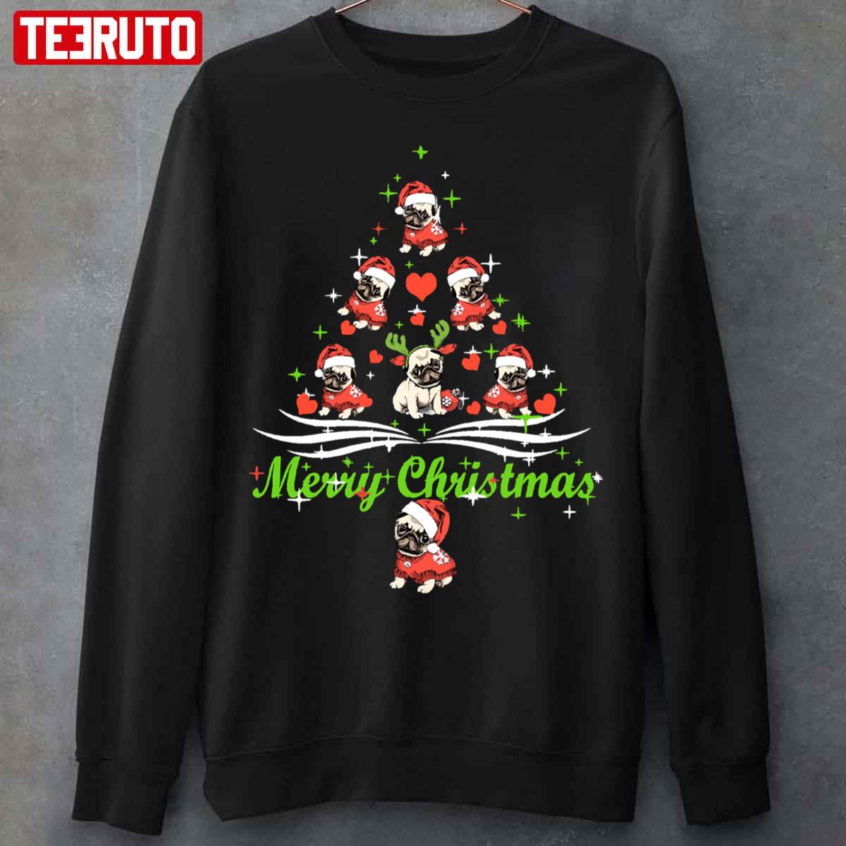 Pug Merry Christmas Funny December Festival Dog Unisex Sweatshirt