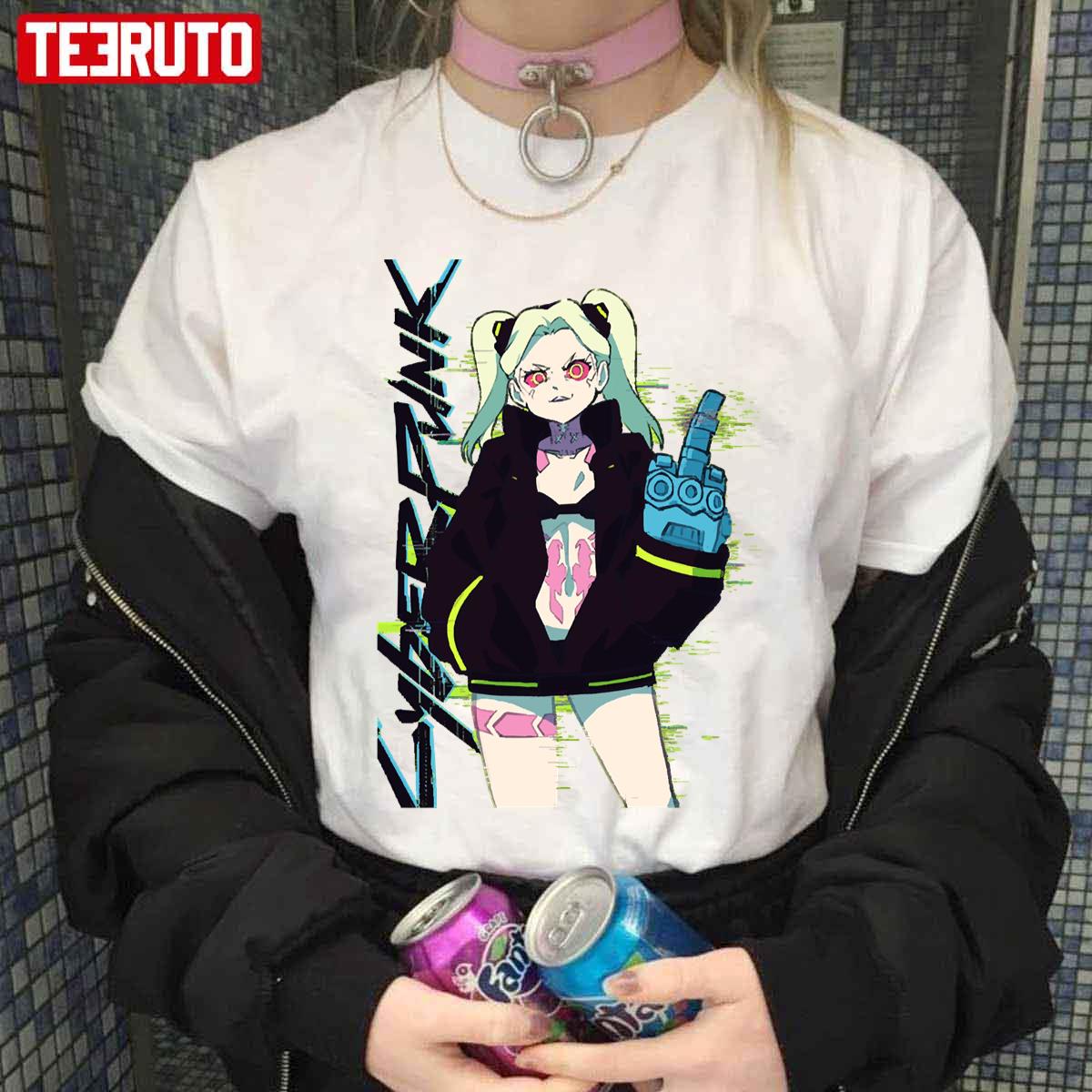 Rebecca - Cyberpunk Anime Girl Unisex AOP Cut & Sew T-shirt
