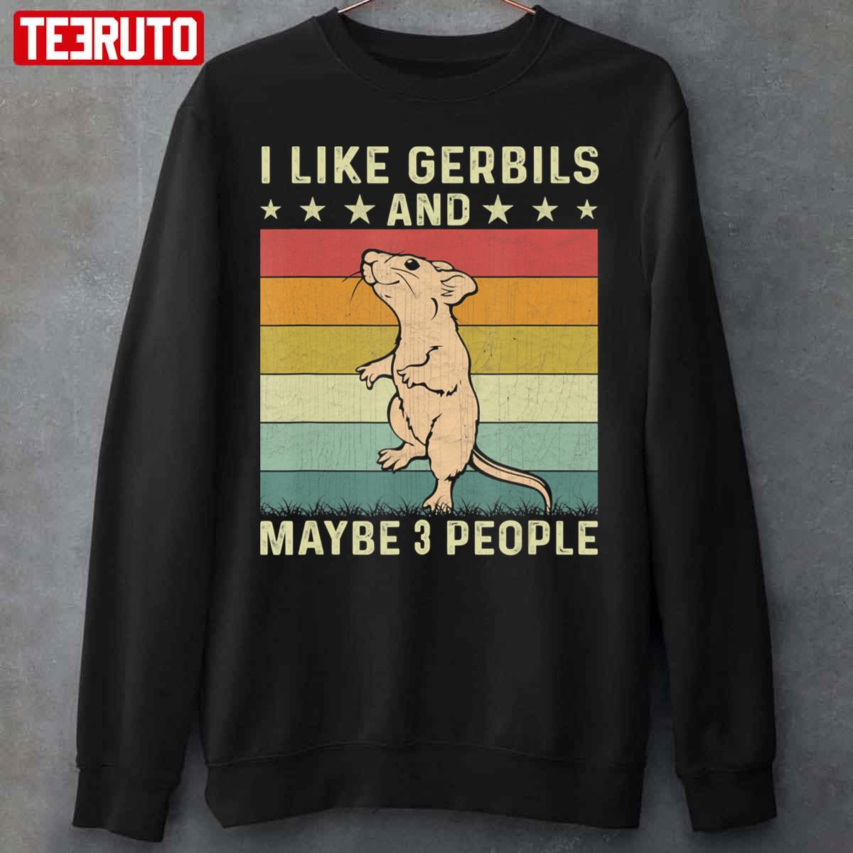 Retro 60s 70s Gerbil I Like Gerbils And Maybe 3 People Unisex Sweatshirt