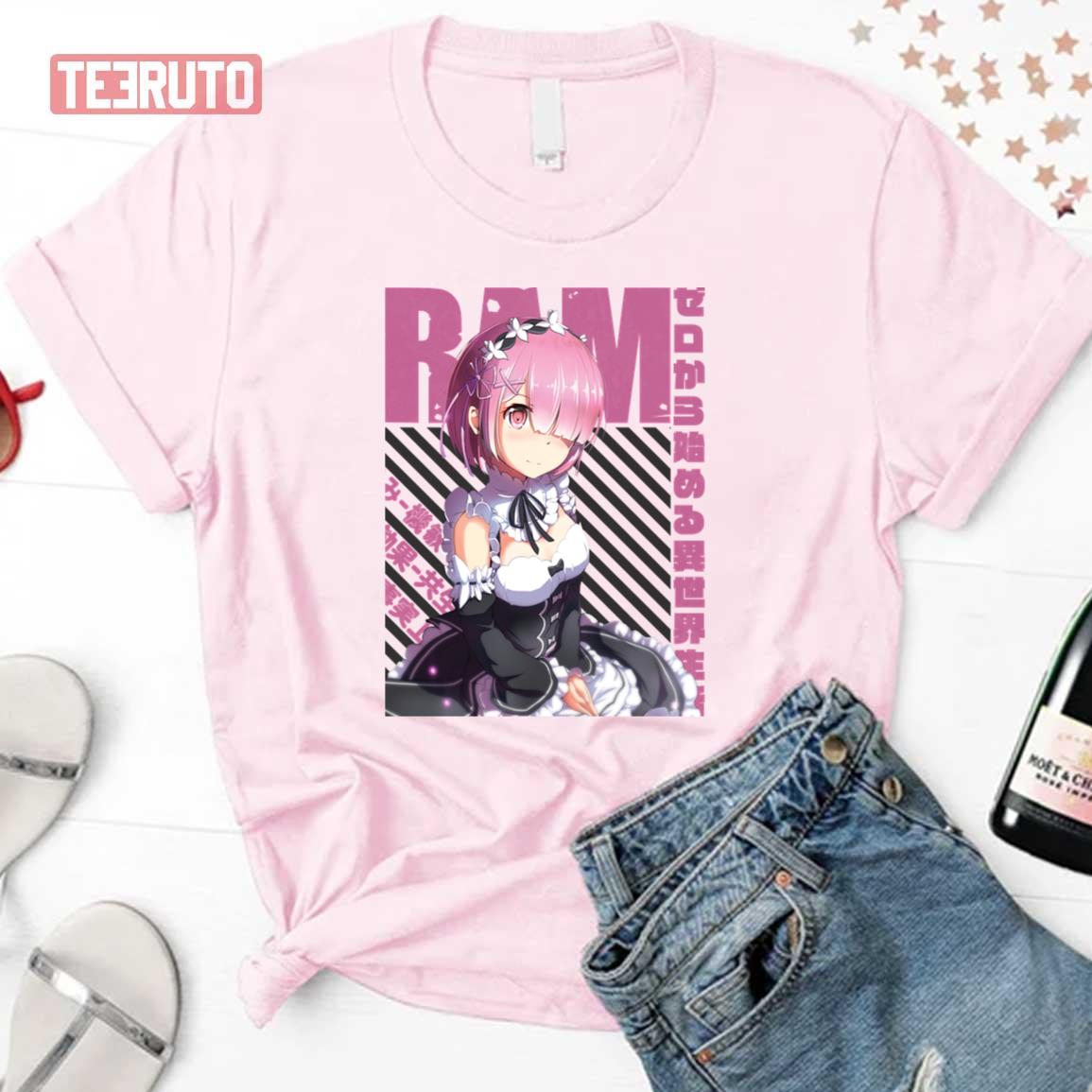 Rezero Ram Anime Pink Hair Girl Unisex Sweatshirt