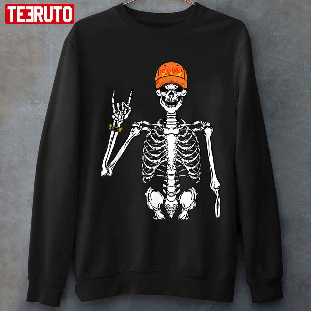 Costume Skeleton Shirt Unisex Skeleton T-shirt Halloween 