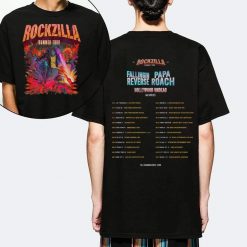 Rockzilla 2022 Summer Tour Falling In Reverse Papa Roach Fan Merch Unisex Double Sides T-Shirt