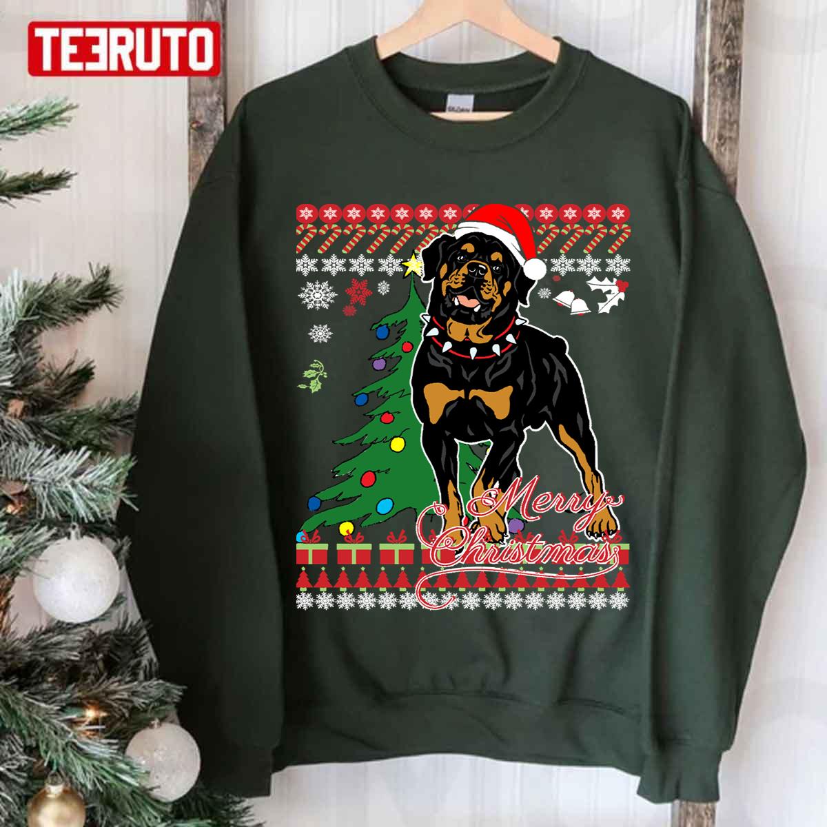 Rottweiler Dog Lover Xmas Ugly Xmas Style Unisex Sweatshirt