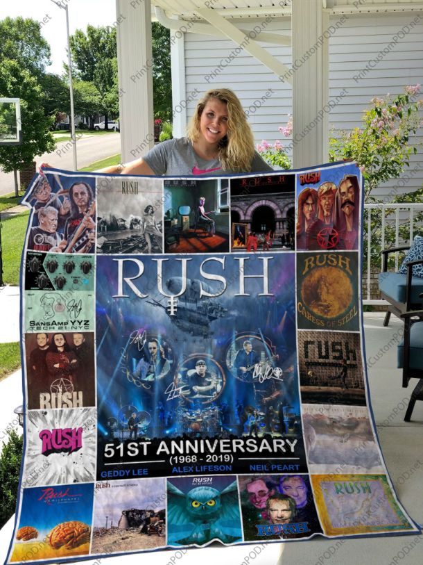 Rush Band 51st Anniversary Quilt Blanket Teeruto