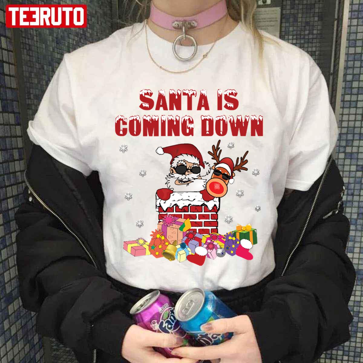 Santa Is Coming Down The Chimney Unisex Sweatshirt