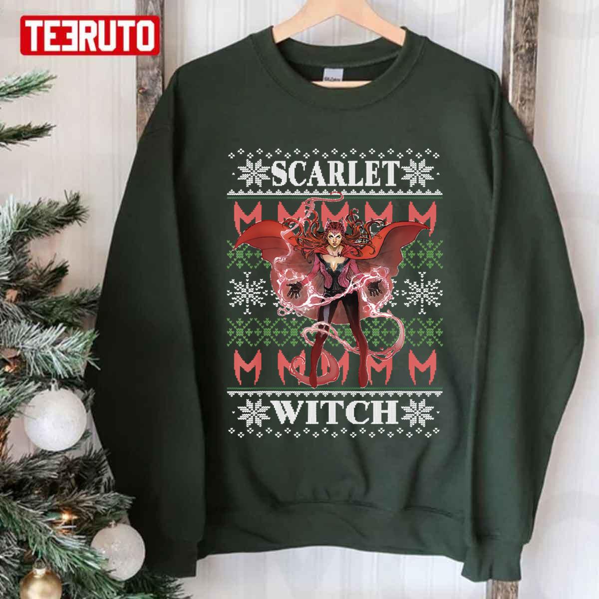 Scarlet Witch Ugly Christmas Retro Printed Unisex T-Shirt