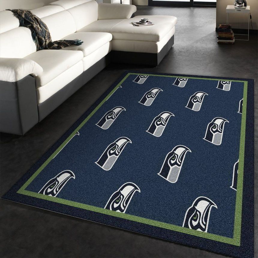 Seattle Seahawks Repeat Rug Nfl Team Area Rug Carpet, Kitchen Rug, Family Gift US Decor