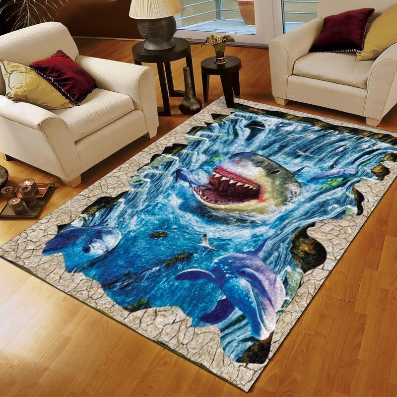 Shark Carrying You Area Rug Carpet