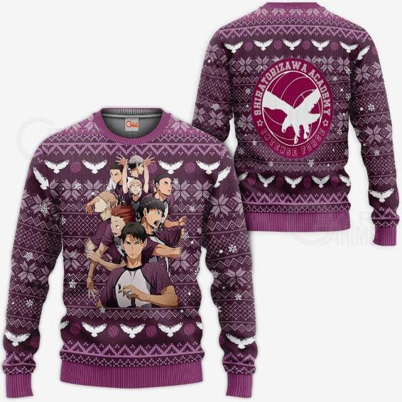 Shiratorizawa Academy Ugly Christmas Haikyuu Anime Xmas Knitted Sweater