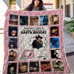 Snoopy Sometime I Need To Be Alone And Listen To Garth Brooks Quilt Blanket