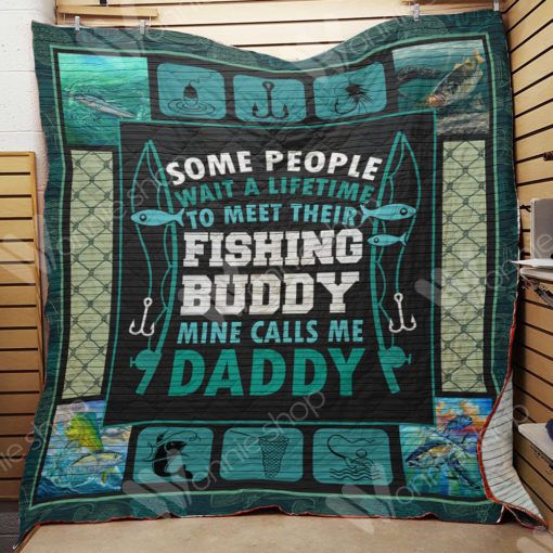 Some People Wait A Lifetime Fishing Dad Great Customized Gifts For Birthday Christmas Thanksgiving Father’s Day Perfect Gifts For Fishing Quilt Blanket