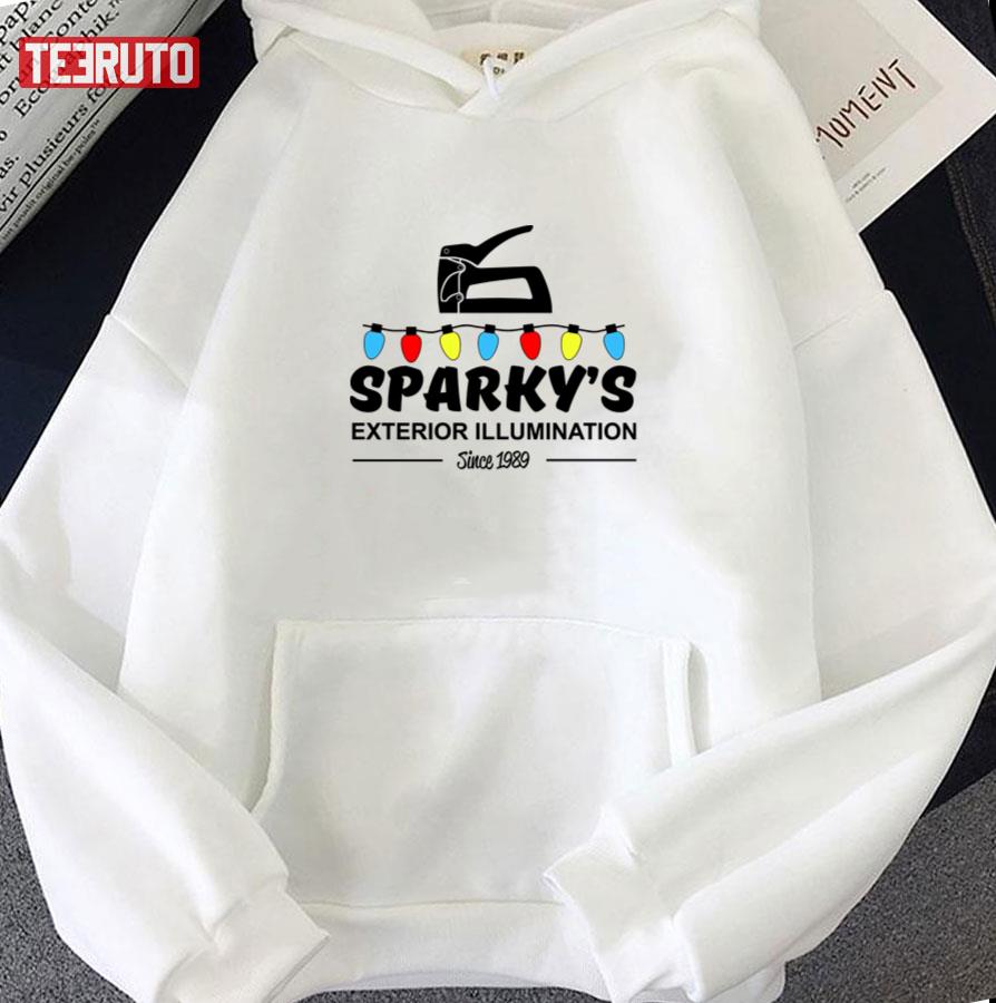Sparky's Exterior Illumination Christmas Lights Unisex Sweatshirt Teeruto