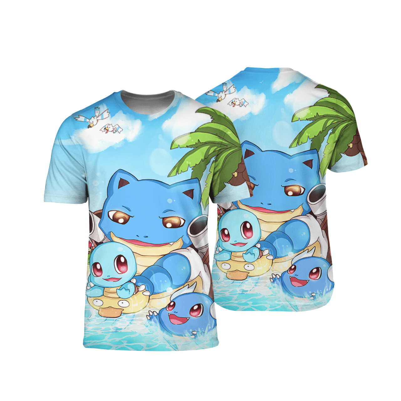 Squirtle Family Pokemon 3D All Over Printed T-shirt