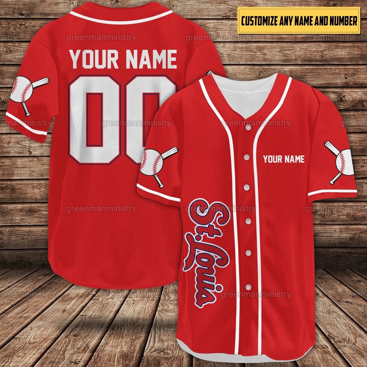 St Louis Baseball Personalized Team Name And Number Jersey Custom Shirt