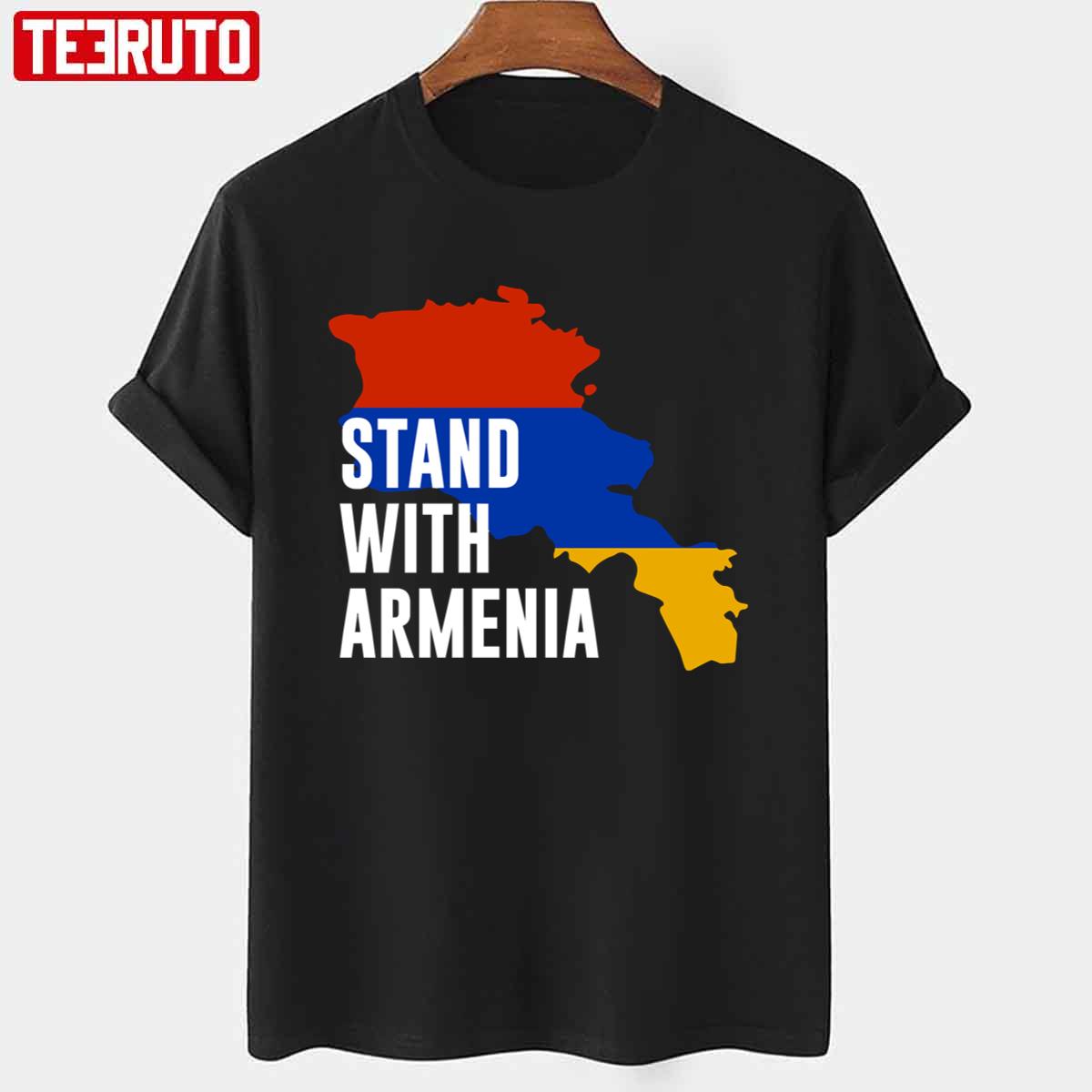 Stand With Armenia Country Colors Flag Unisex T-shirt