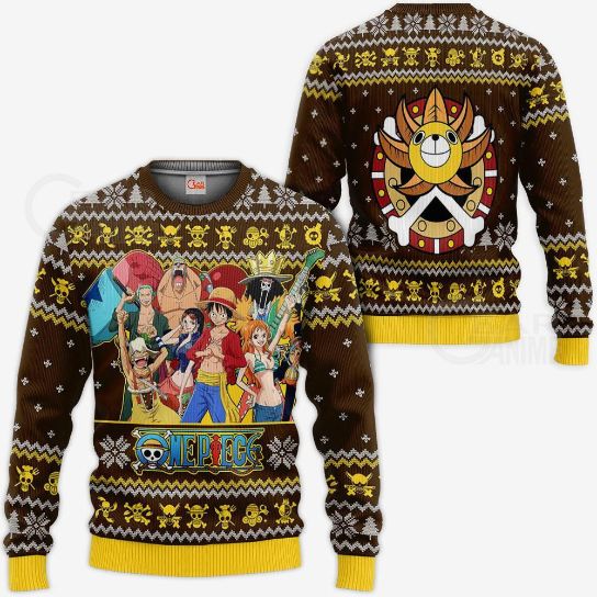 Straw Hat Pirates Ugly Christmas One Piece Anime Xmas Knitted Sweater