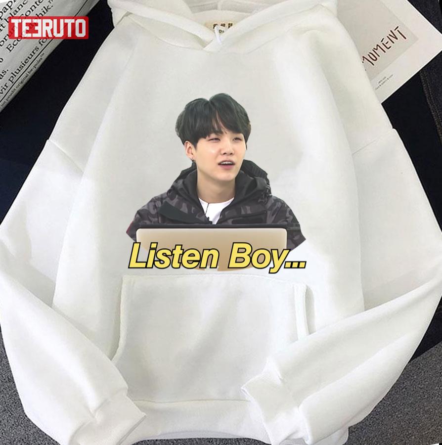 Suga BTS Listen Boy My First Love Story Gee Run BTS Meme Unisex T-shirt