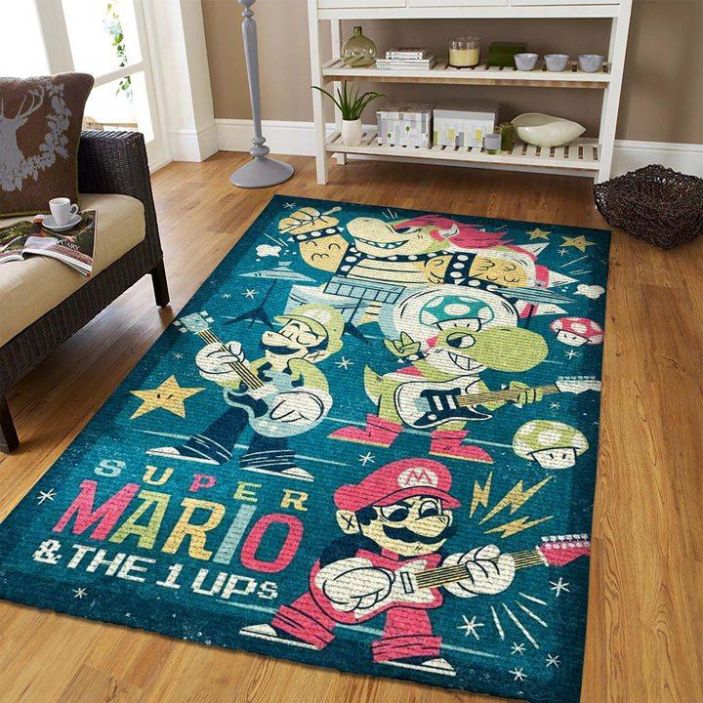 Super Mario The 1 Ups Living Room Rug Carpet - Teeruto